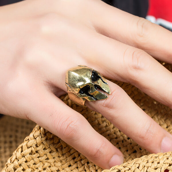 Cool Classic Sparta Skull Helmet Ring Men Stainless Steel Warrior Rings Biker Jewelry - Image 3