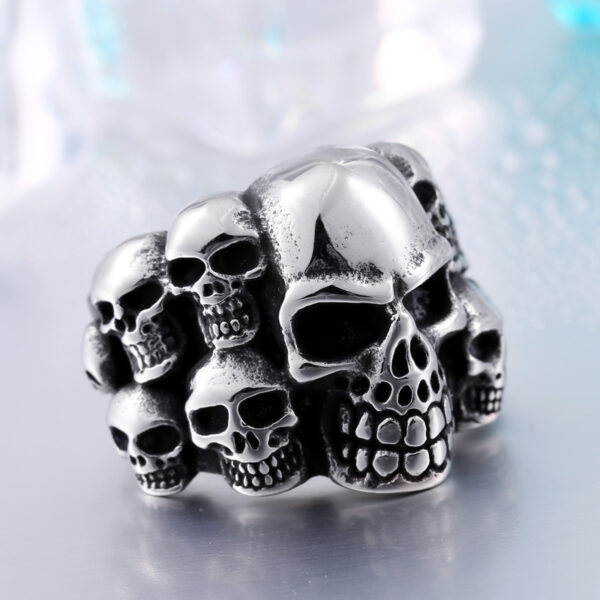 Demon Skull Ring Devil Biker Rings Men's Punk Goth Jewelry